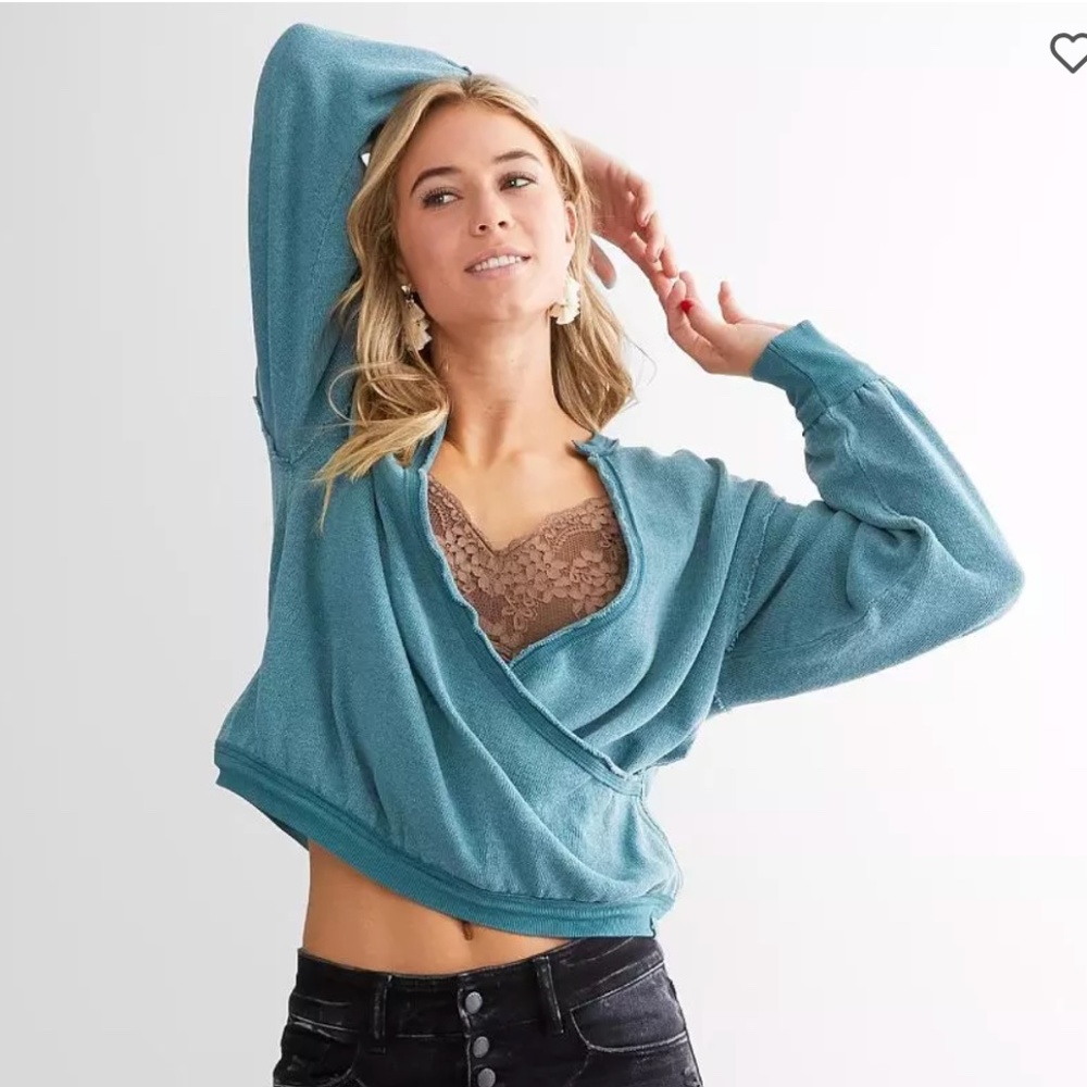 free people we the free anywhere surplice sweater tee nwt xs